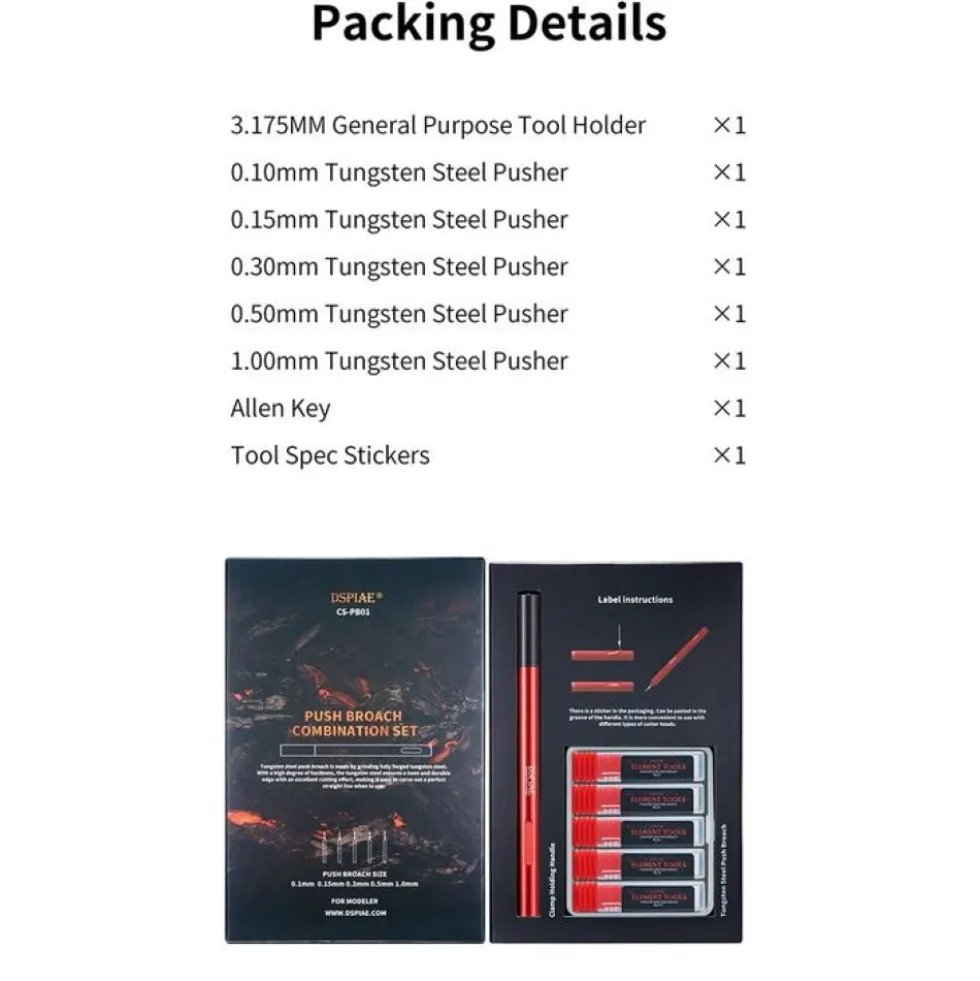 DSPIAE : SCRIBER SET (0.1 0.15 0.3 0.5 1.0MM + MANCHE)