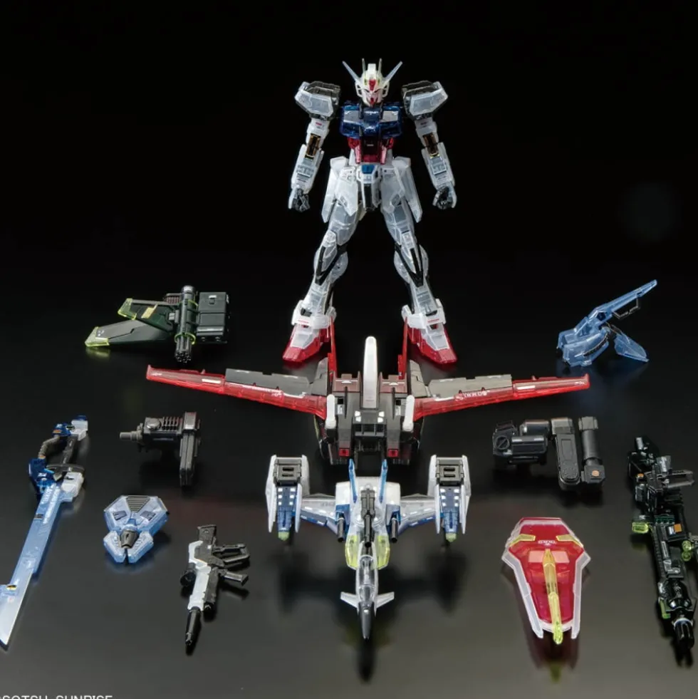 RG 1/144 AILE STRIKE GUNDAM + SKYGRASPER + SWORD / LAUNCHER CLEAR COLOR SET